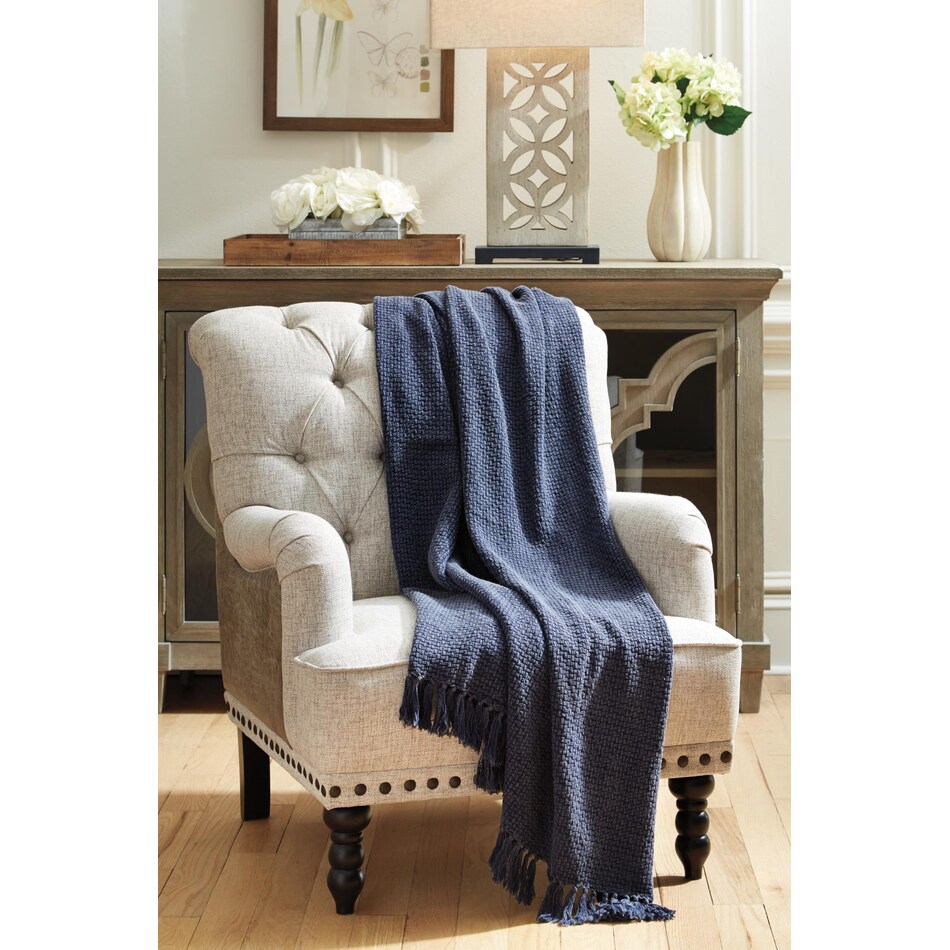 accessories navy blue throw blanket   
