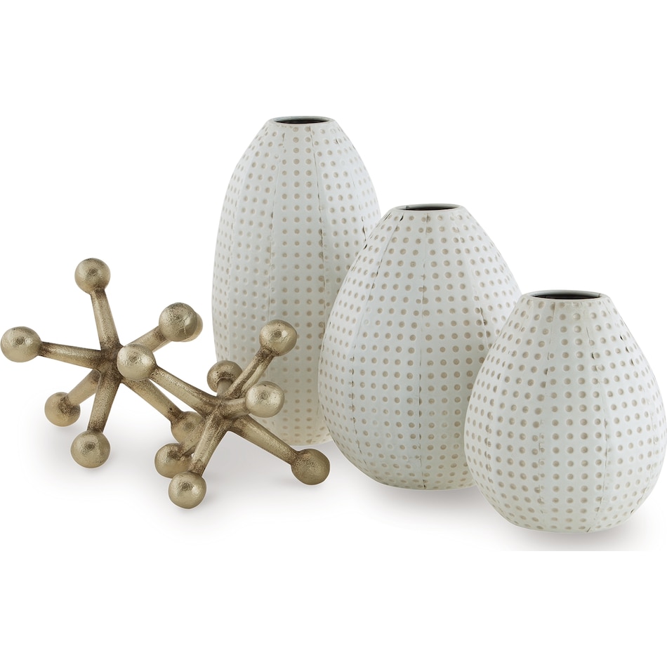 accessories white and gold vase   