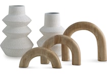 accessory set brown and white vase   