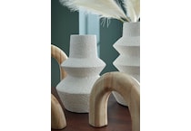 accessory set brown and white vase   