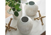 accessory set gold and white vase   