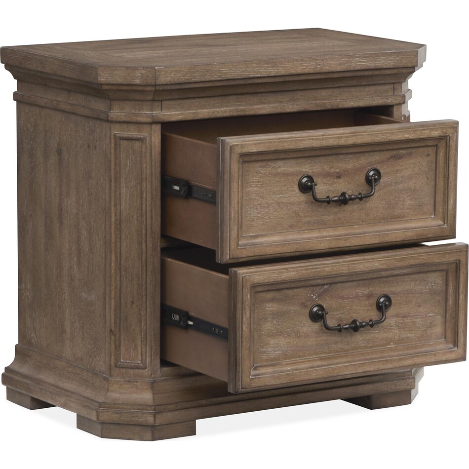 adele florentine walnut nightstand   