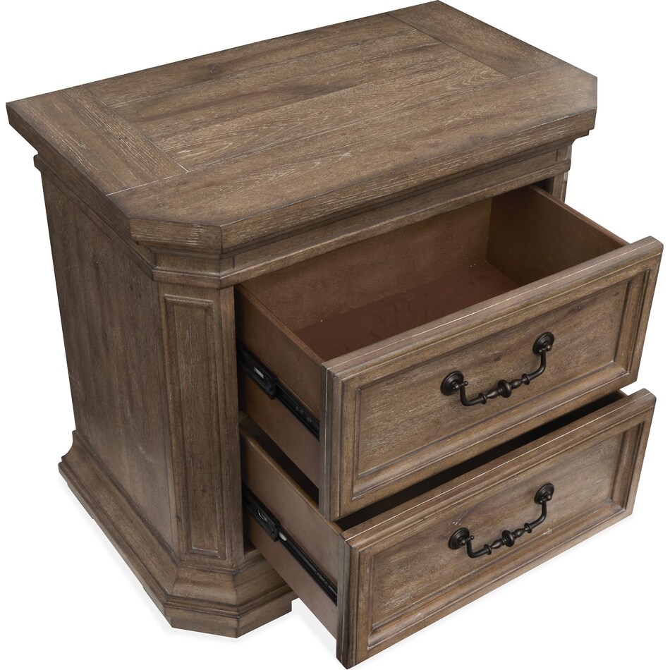 adele florentine walnut nightstand   