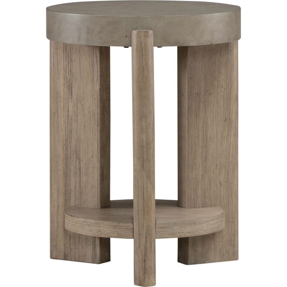 affinity dusty taupe with concrete tops chairside table   