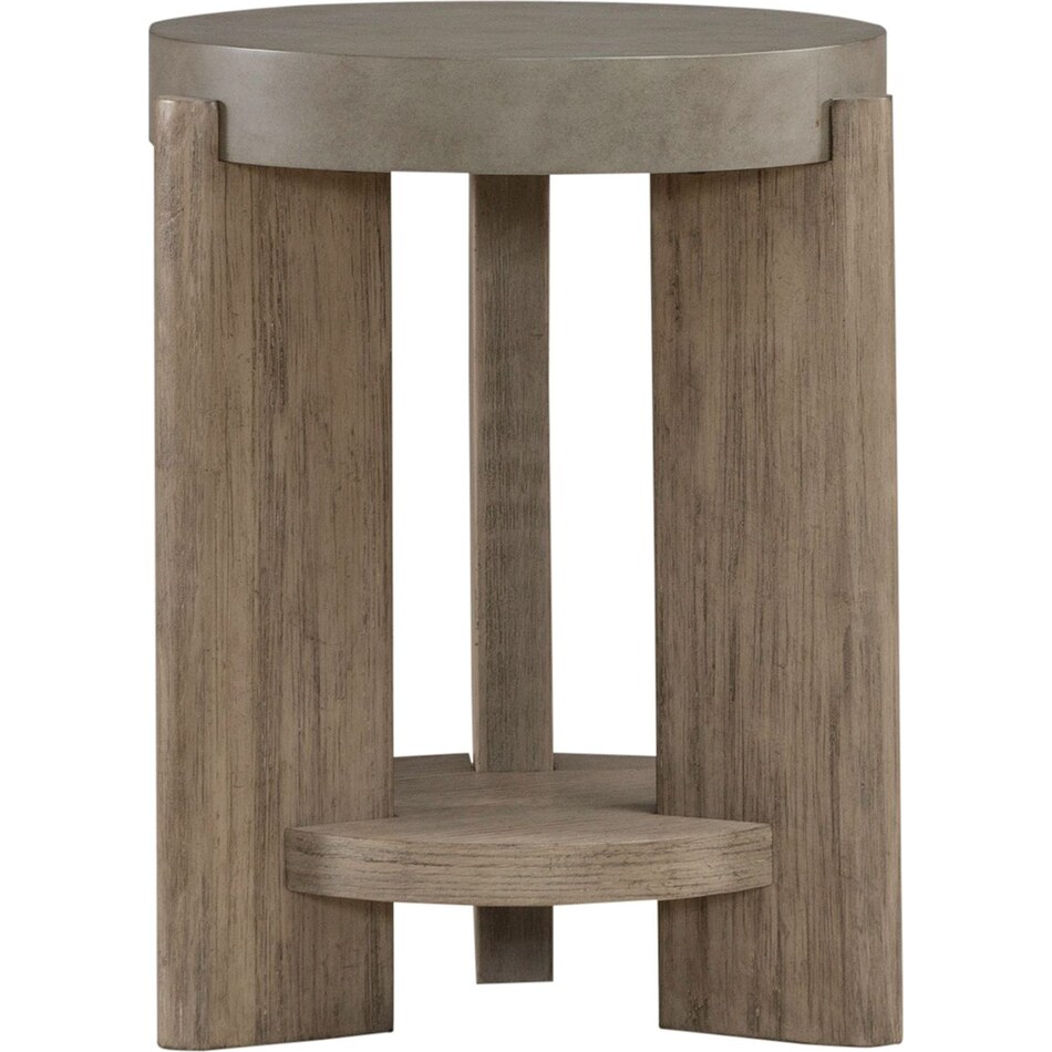 affinity dusty taupe with concrete tops chairside table   