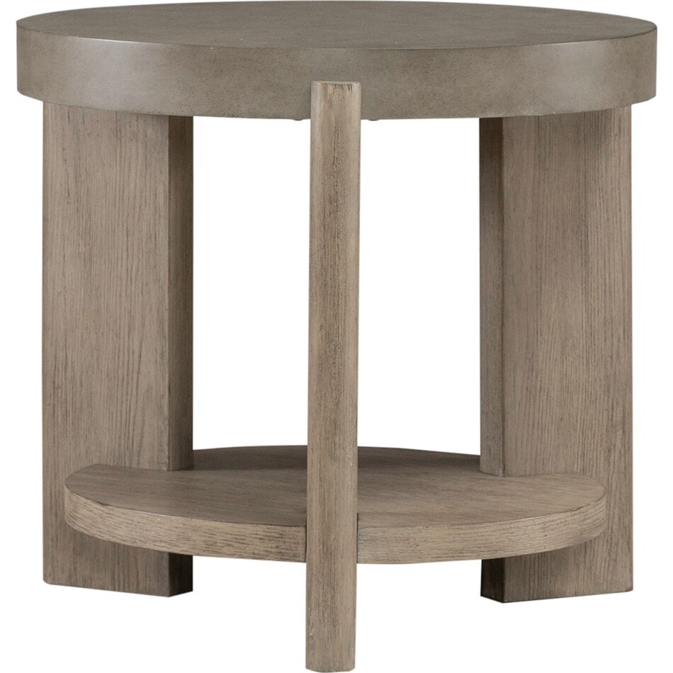 affinity dusty taupe with concrete tops end table   