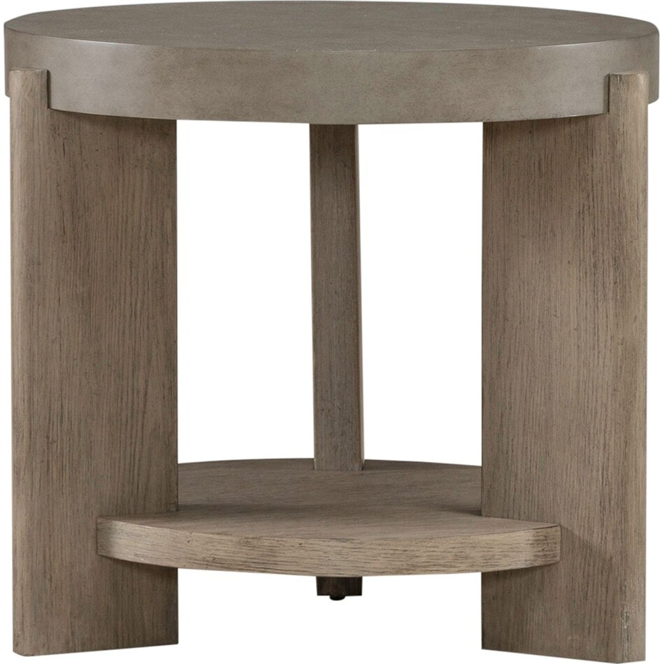 affinity dusty taupe with concrete tops end table   