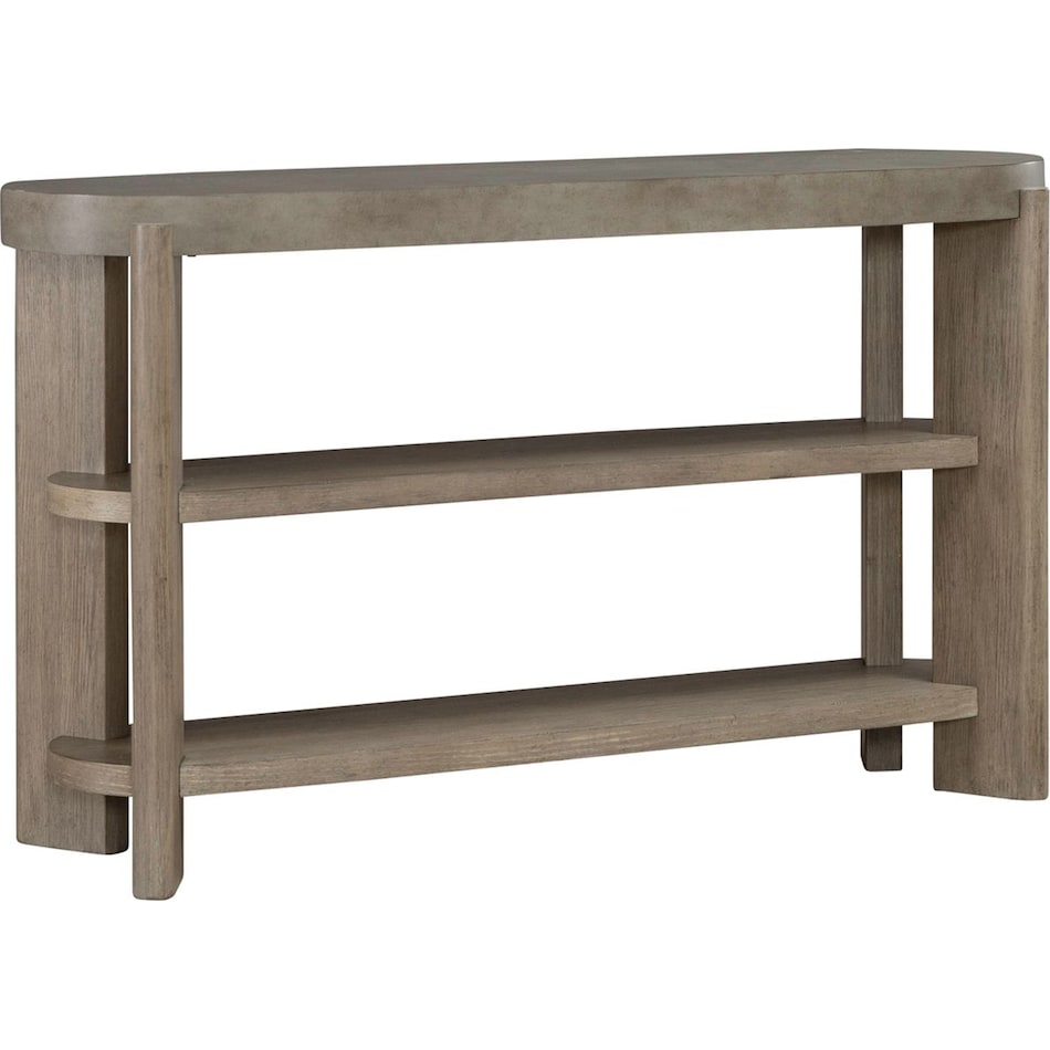 affinity dusty taupe with concrete tops sofa table   