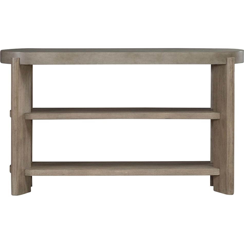 affinity dusty taupe with concrete tops sofa table   