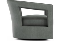 alana gray leather accent chair   