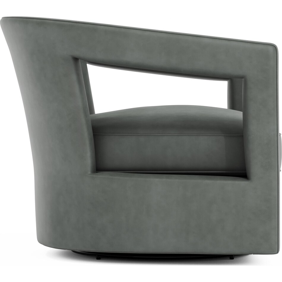 alana gray leather accent chair   