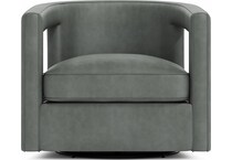 alana gray leather accent chair   