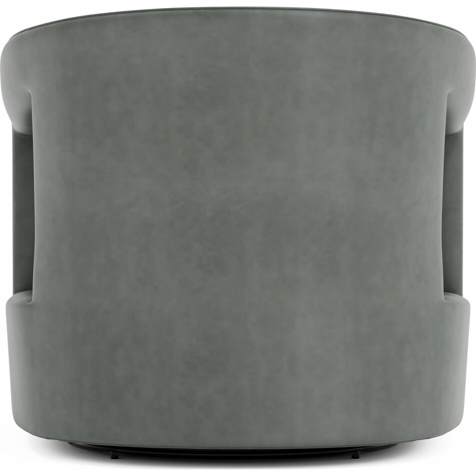 alana gray leather accent chair   