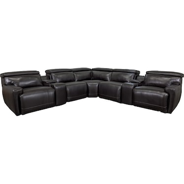 ALARA 7-PC LEATHER POWER RECLINING SECTIONAL