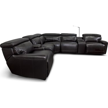 ALARA 7-PC LEATHER POWER RECLINING SECTIONAL
