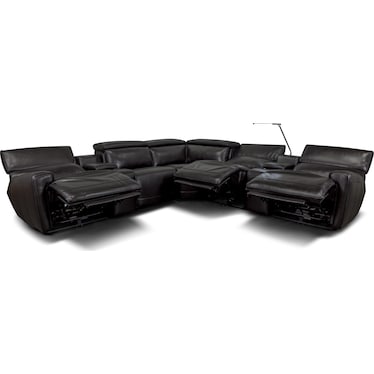 ALARA 7-PC LEATHER POWER RECLINING SECTIONAL