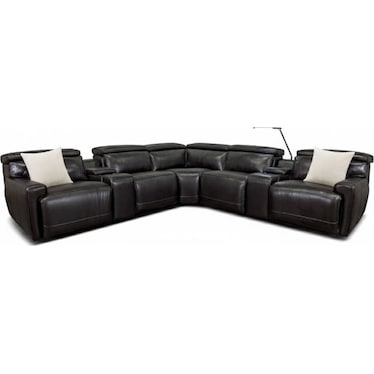 ALARA 7-PC LEATHER POWER RECLINING SECTIONAL
