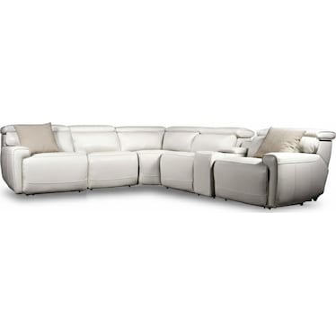 ALARA 6-PC ZERO-GRAVITY LEATHER POWER RECLINING SECTIONAL