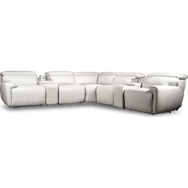 ALARA 7-PC LEATHER POWER RECLINING SECTIONAL