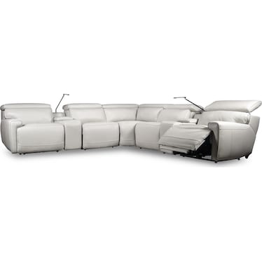 ALARA 7-PC LEATHER POWER RECLINING SECTIONAL