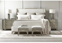 albion beige accent bench   