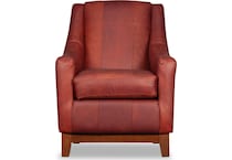 albom brownish red leather accent chair   