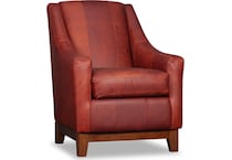 albom brownish red leather accent chair   