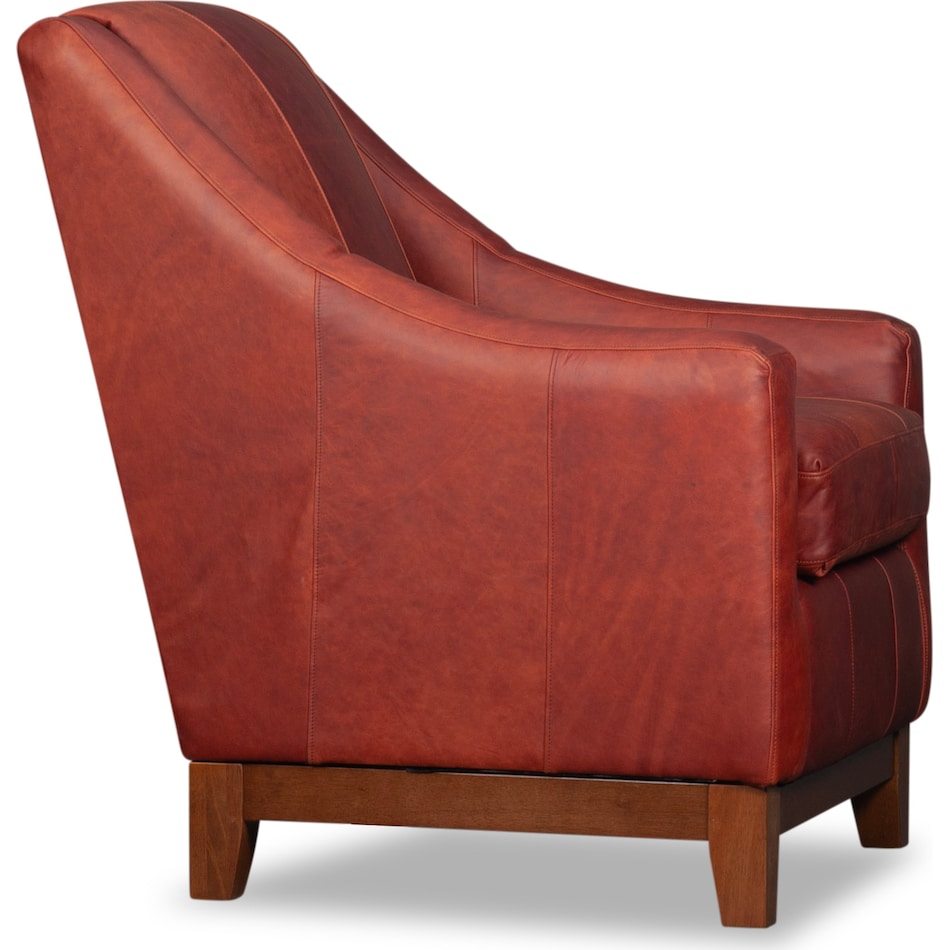 albom brownish red leather accent chair   