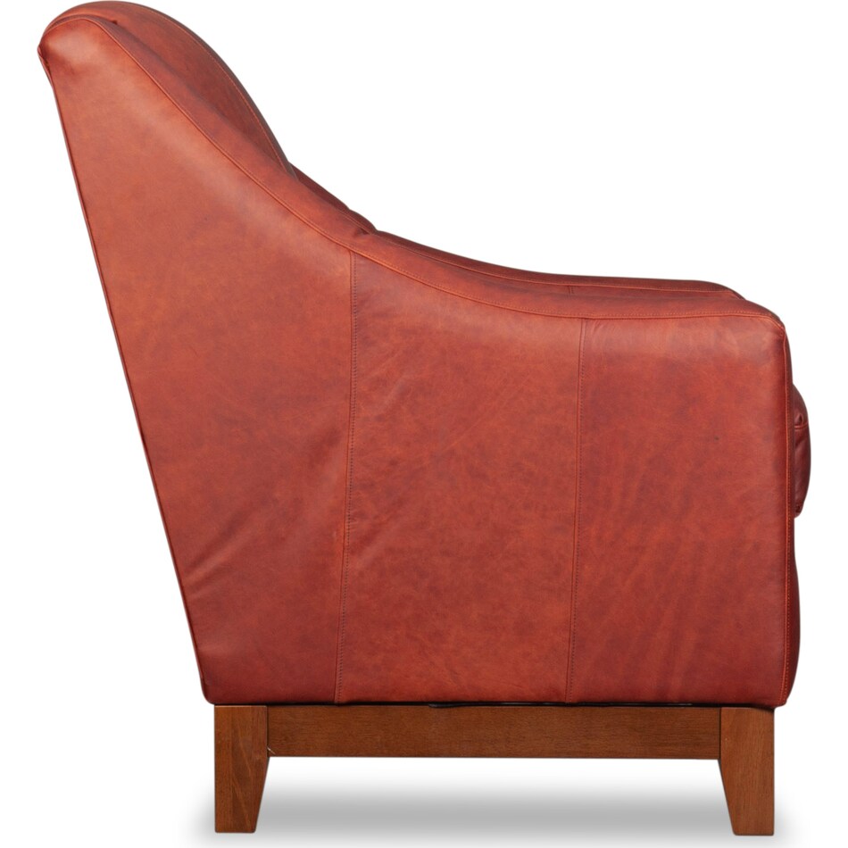 albom brownish red leather accent chair   