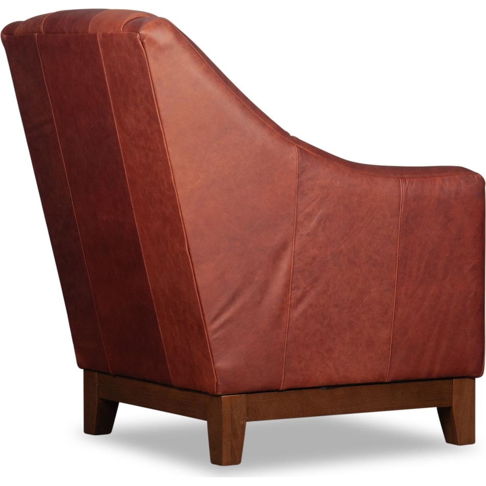 albom brownish red leather accent chair   