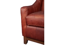 albom brownish red leather accent chair   