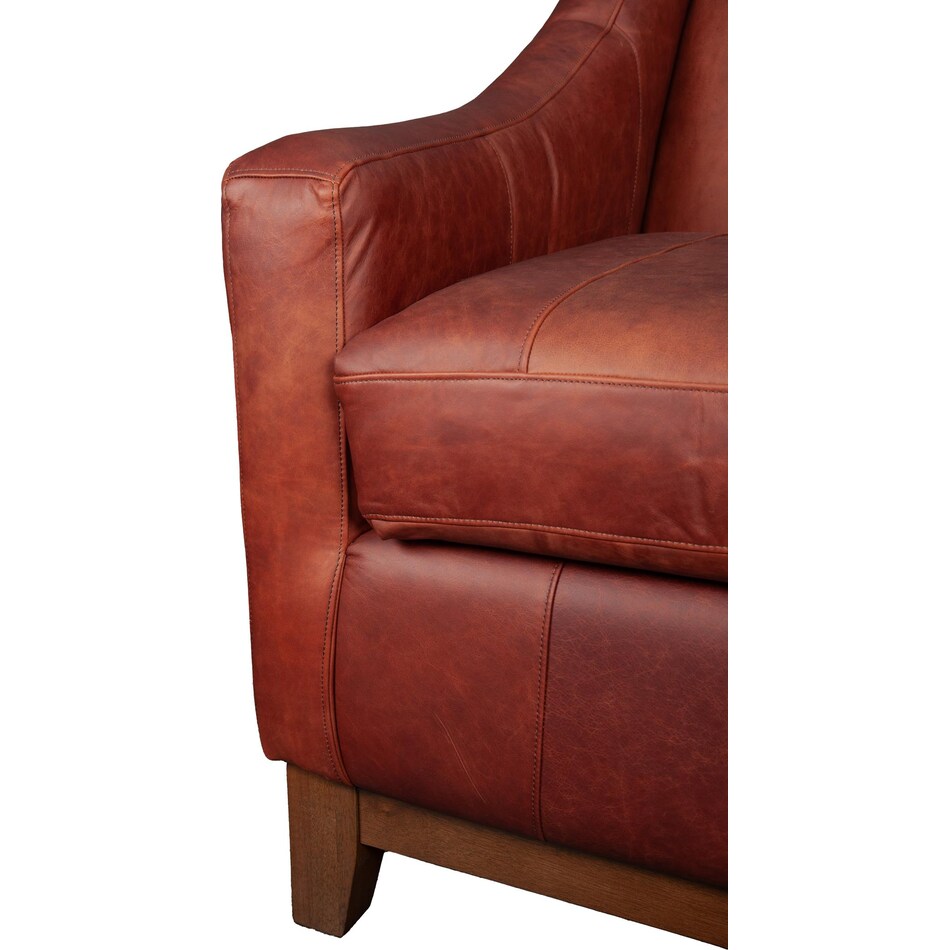 albom brownish red leather accent chair   