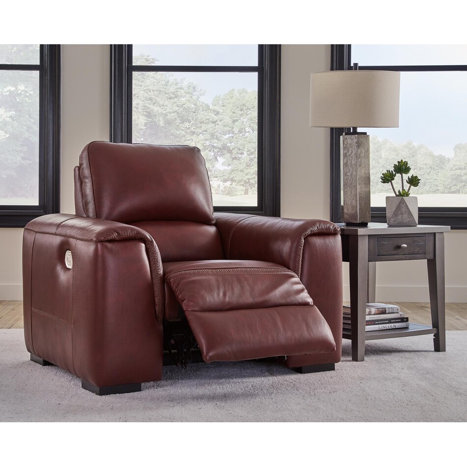 alessandro  garnet power leather recliner   