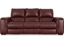 alessandro  garnet power leather reclining sofa   