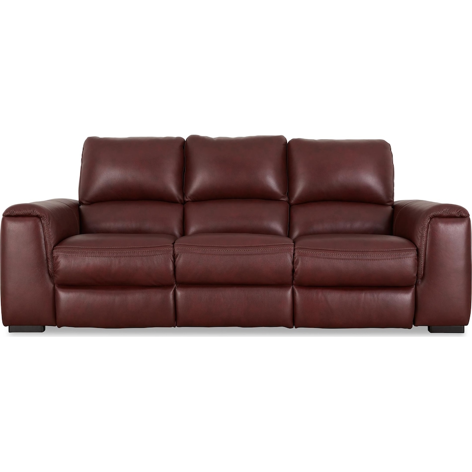 alessandro  garnet power leather reclining sofa   