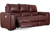 alessandro  garnet power leather reclining sofa   