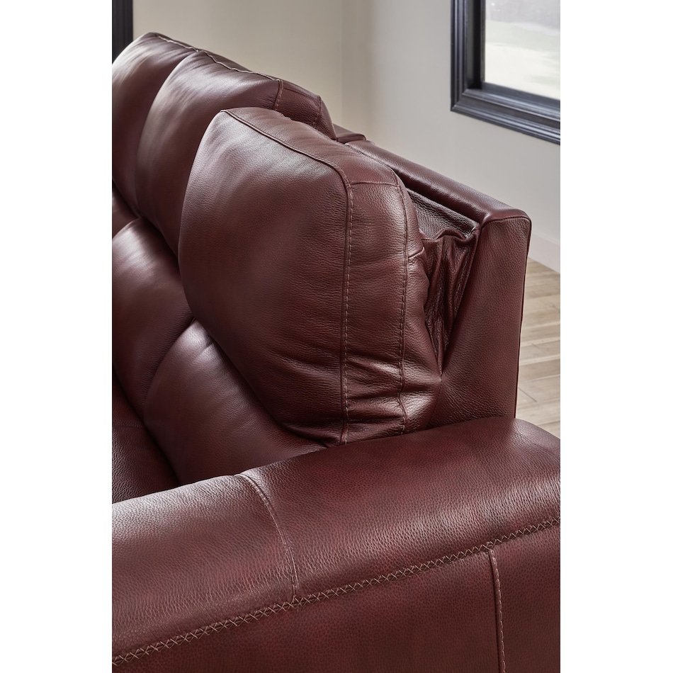 alessandro  garnet power leather reclining sofa   