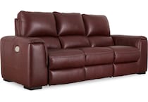 alessandro  garnet power leather reclining sofa   