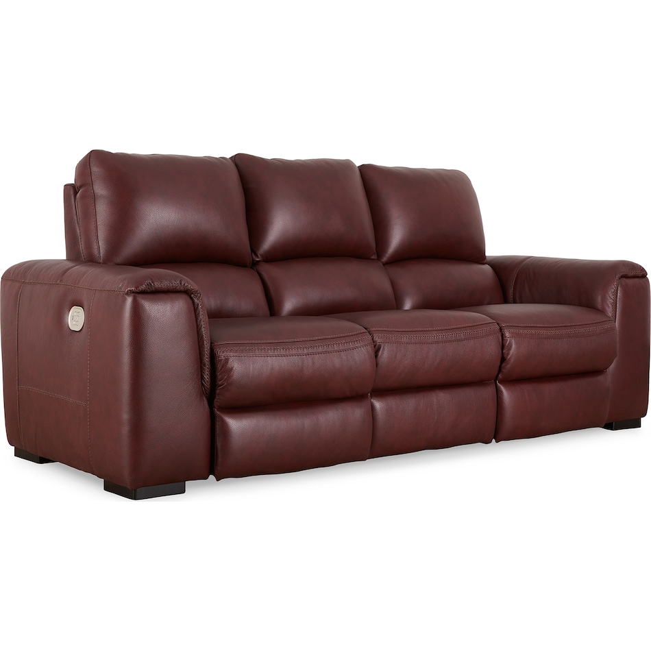 alessandro  garnet power leather reclining sofa   