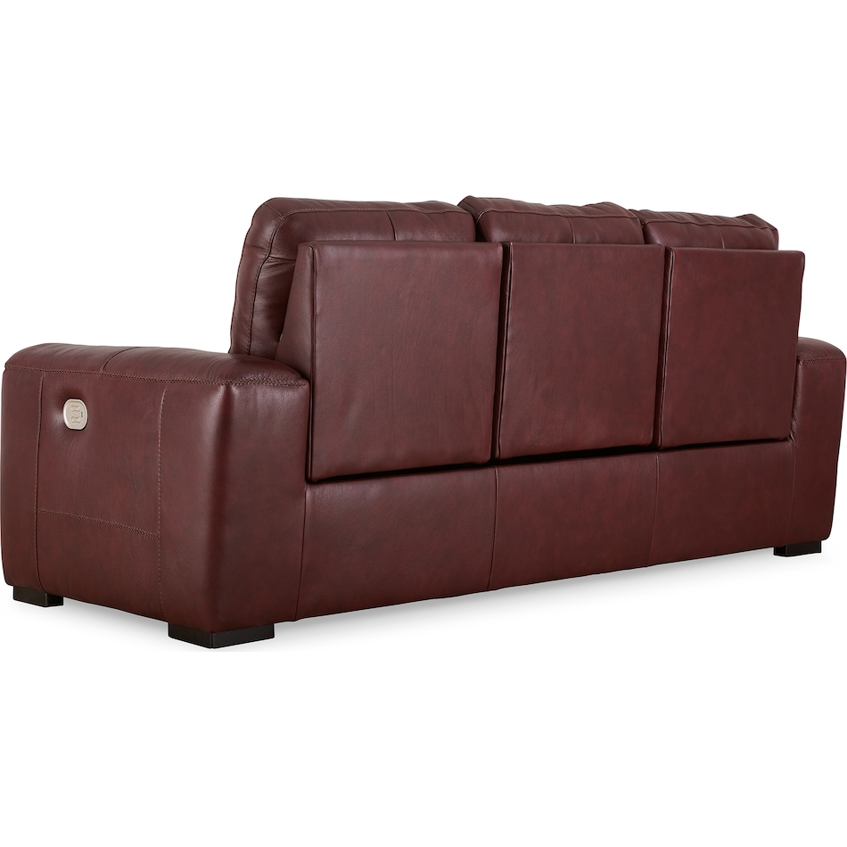 alessandro  garnet power leather reclining sofa   