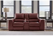 alessandro  power leather reclining loveseat   