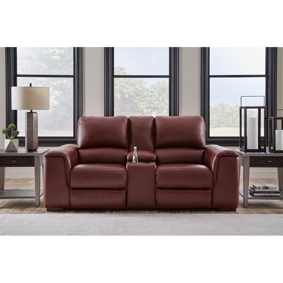 alessandro  power leather reclining loveseat   