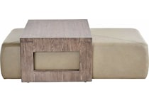 aline beige leather boulder cocktail ottoman   