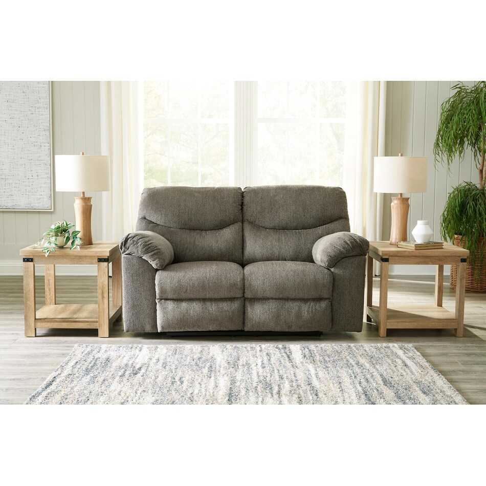 alphons brown reclining console loveseat   