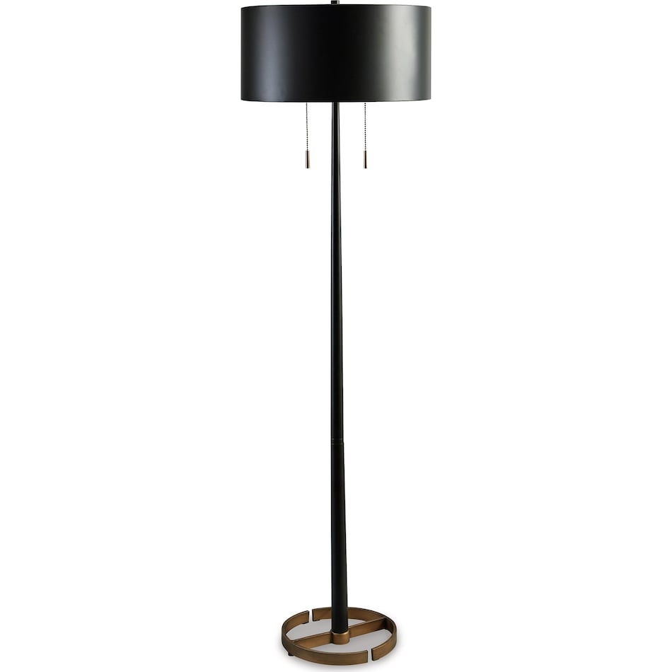 amadell black gold finish floor lamp   