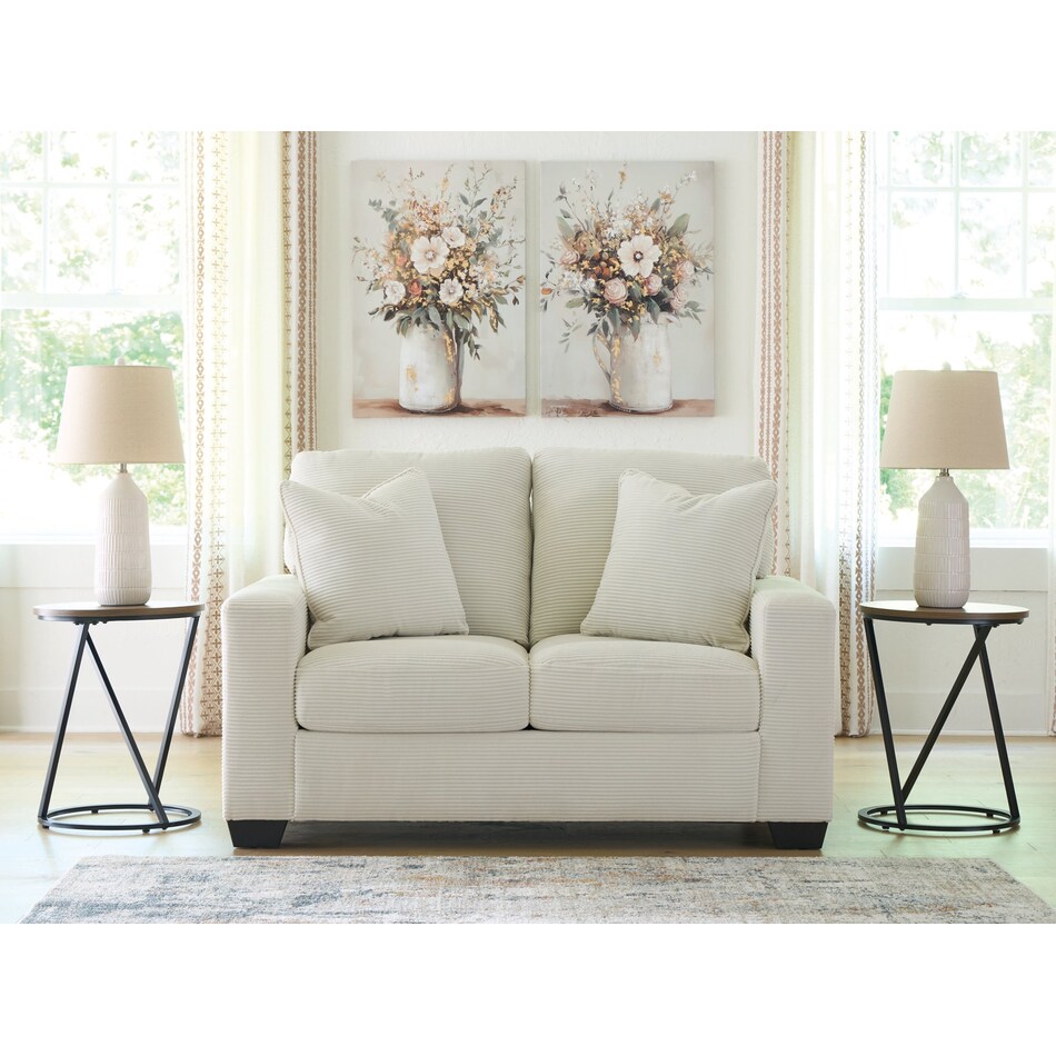 amesley ivory loveseat   