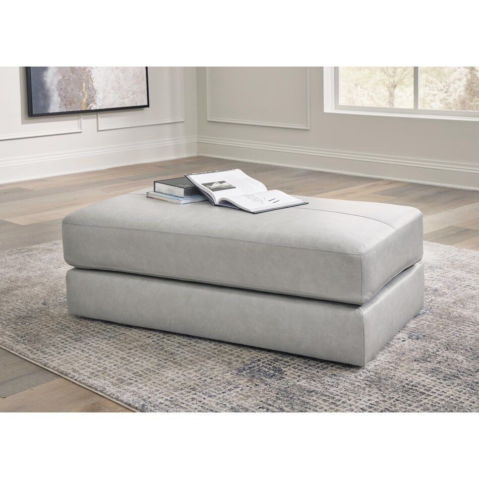 amiata glacier leather cocktail ottoman   