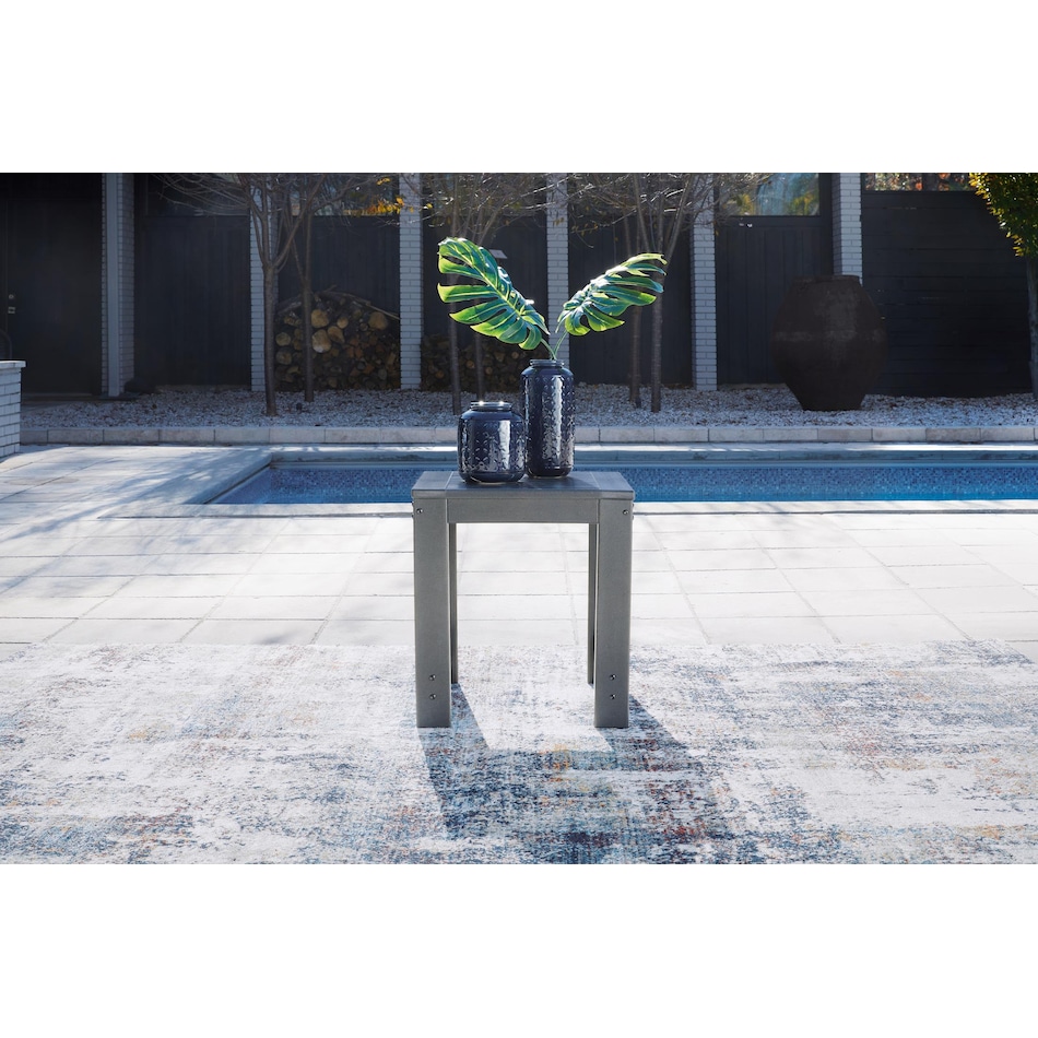 amora charcoal grey end table   