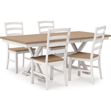 PURLANEY DINING TABLE AND 4 CHAIRS