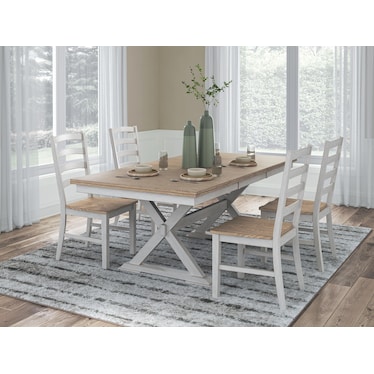 PURLANEY DINING TABLE AND 4 CHAIRS